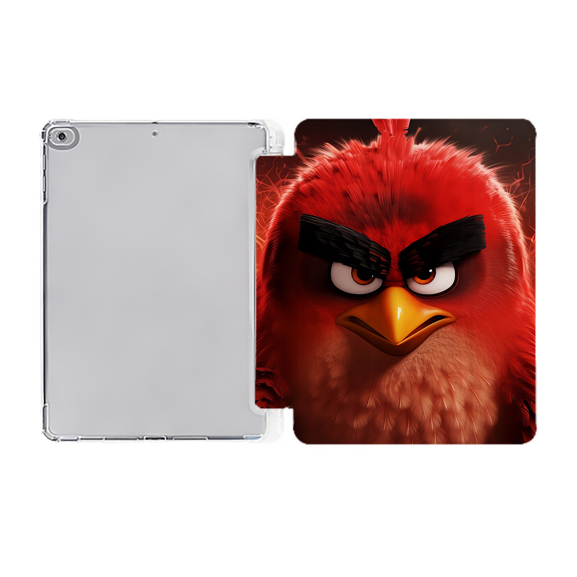 （画像用） Angry Birds アングリーバード IPad ケース ペン収納付き 三つ折りスタンド PUレザー×シリコン 対応機種9.5/10.5/10.9インチ